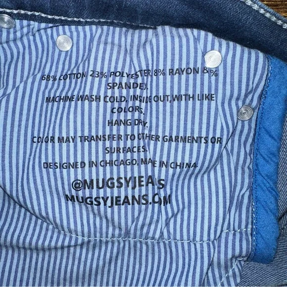 Mugsy Jeans Men's 36x30 Blue Kinzies Cotton Blend Straight Leg Distressed Denim - Picture 10 of 13